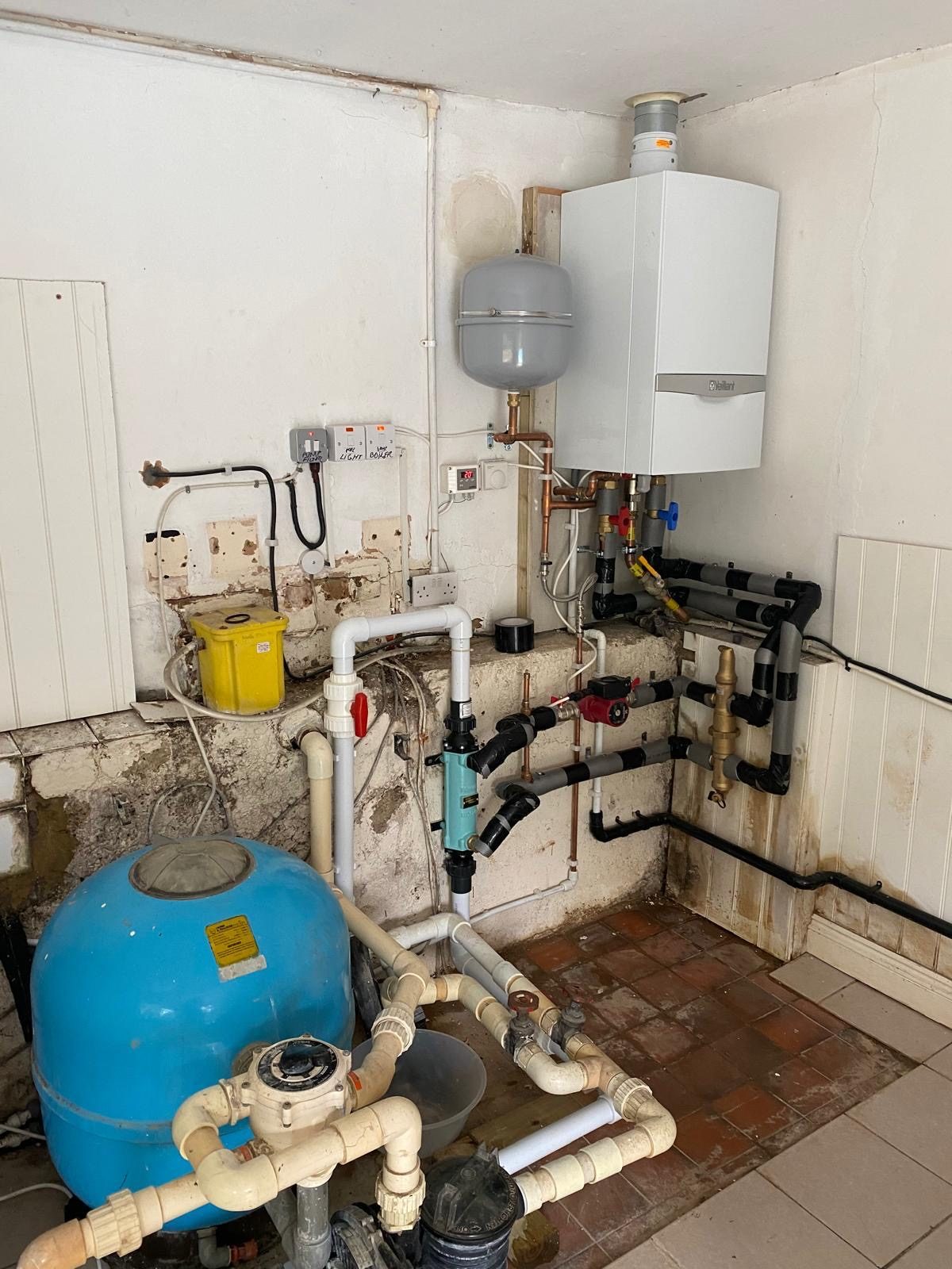 Pool heating plant room